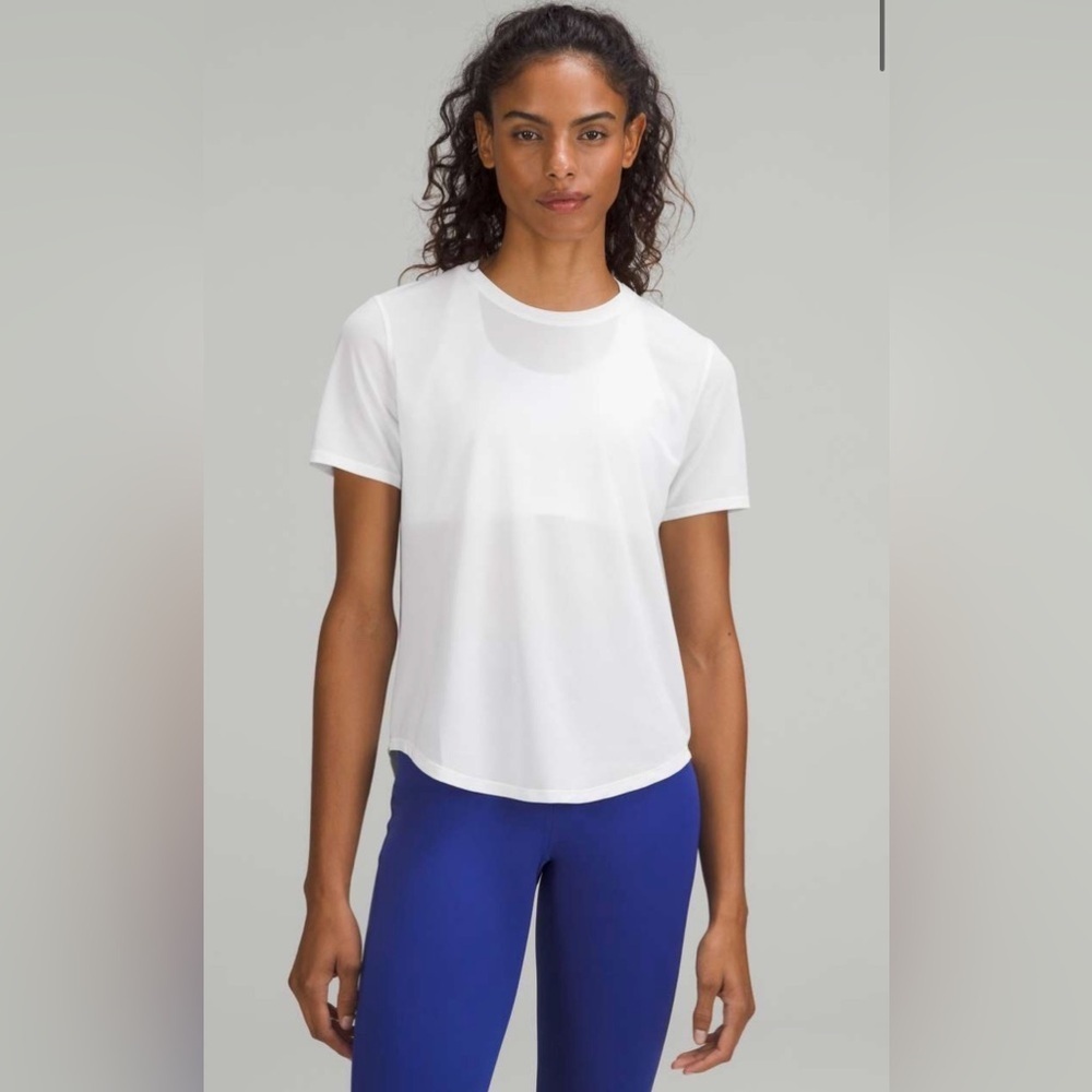 Lululemon High Neck Running and Training T-Shirt White - Picture 1 of 7
